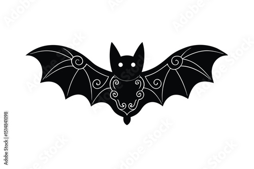  halloween type bat vector silhouette 