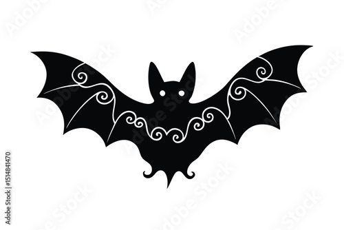  halloween type bat vector silhouette 
