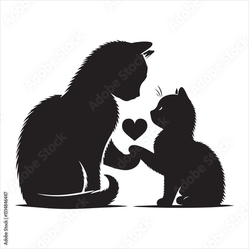 Wallpaper Mural Realistic Cat Silhouette - The Charm of Everyday Feline Life  , black colour vactor  Torontodigital.ca
