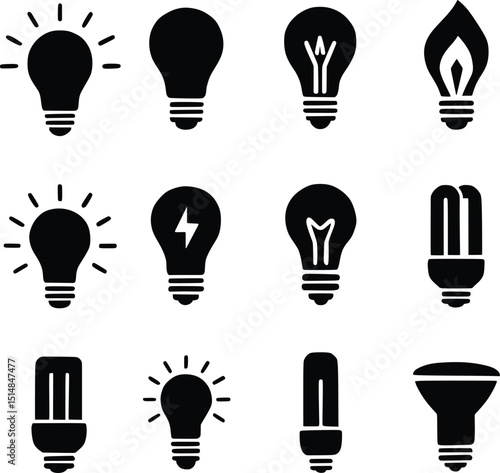 light bulb icon set