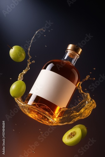 Wallpaper Mural Glass bottle splash with fresh fruit
 Torontodigital.ca