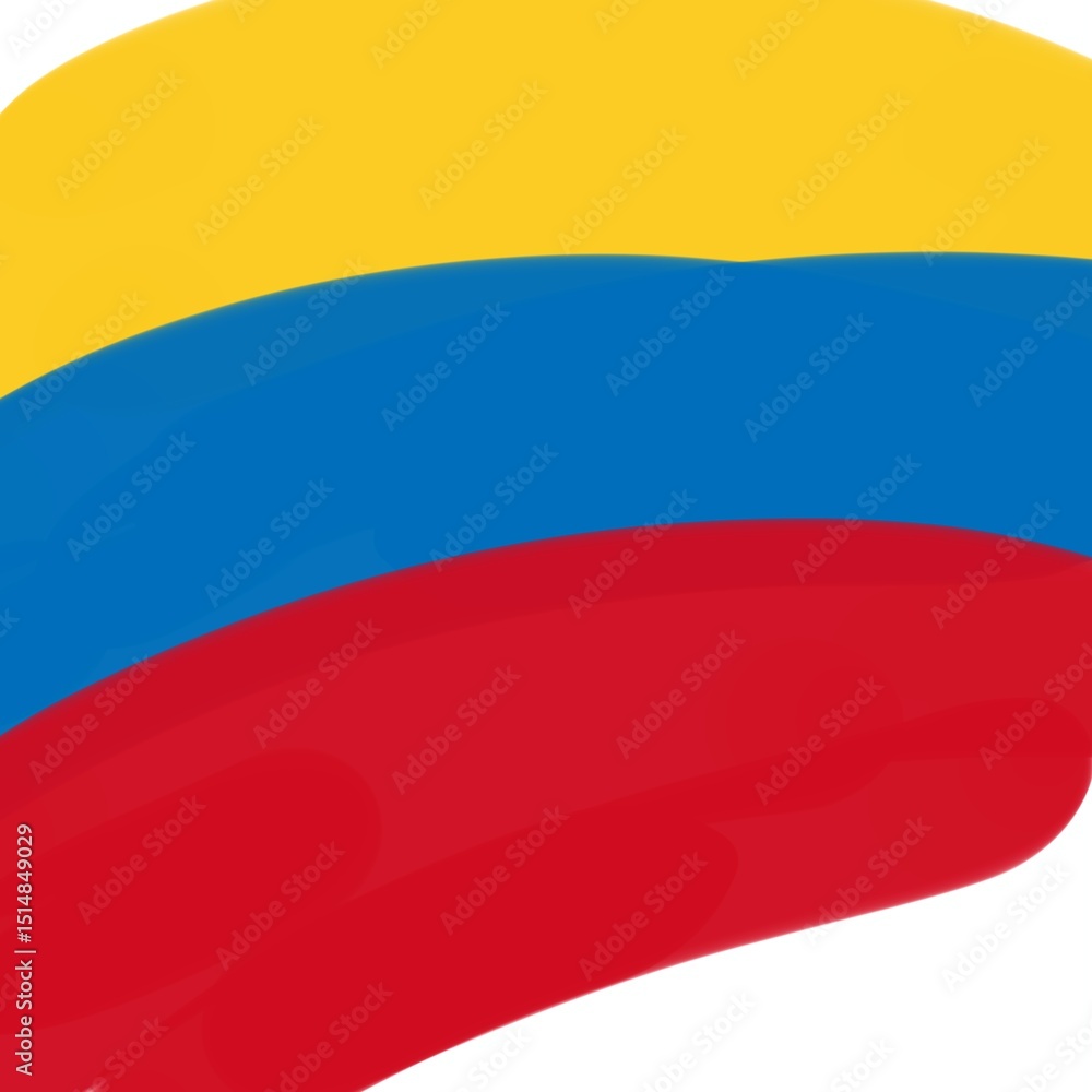 Naklejka premium Hand-Painted Colombia Flag Digital Art