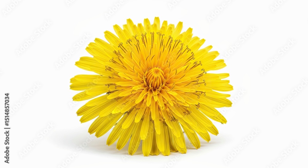 Fluffy Dandelion Seed Head Isolated White Background Natural Life Cycle Symbol Fluffy Dandelion Seed Head Isolated White Background Natural Life Cycle Symbol