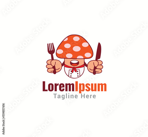 Mushroom manual vector logo design
