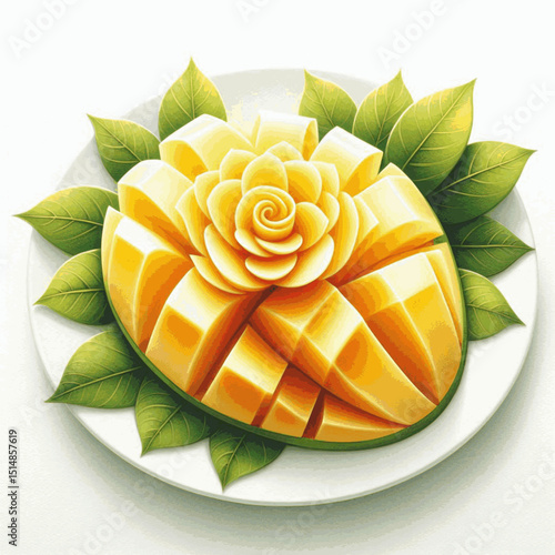 Carved Jewels Carved mango isolated watercolor vector illustration svg