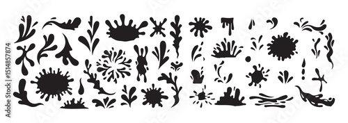 Splash icon vector collection set. Liquid droplet, splash, raindrop design element. Vector illustration eps 10