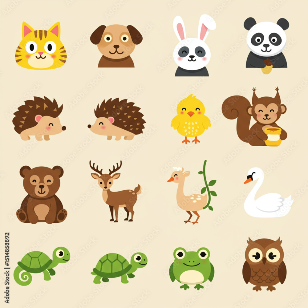 Obraz premium set of cartoon animals
