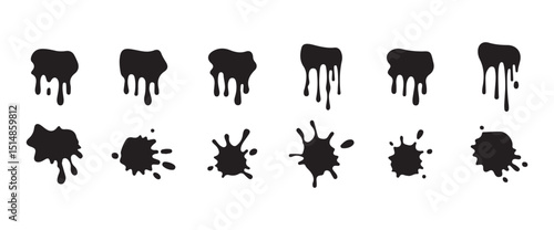 Water splash vector set. Water splashes collection in flat design. Blot illustration sign collection