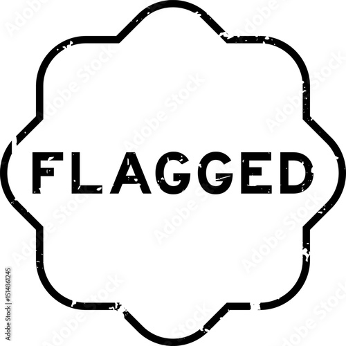 Grunge black flagged word rubber seal stamp on white background