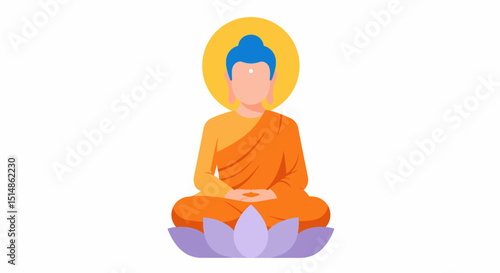 Buddha Illustration Lotus Position