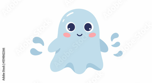 Cute Halloween Ghost Cartoon Character photo