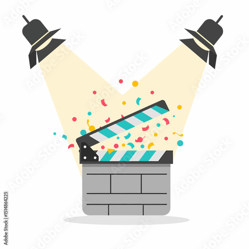 Movie Magic Hollywood Clapperboard With Confetti