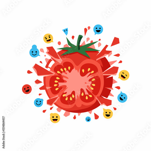 Tomato Explosion Food Fight Fun With Emoji Faces