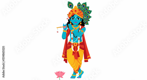 Krishnas Enchanting Flute Melody A Divine Hindu God