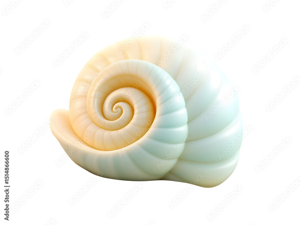 A close up of a white seashell with a spiral pattern on a black background in a studio setting isolated with white background A close up of a white seashell with a spiral pattern on a black background in a studio setting isolated with white background