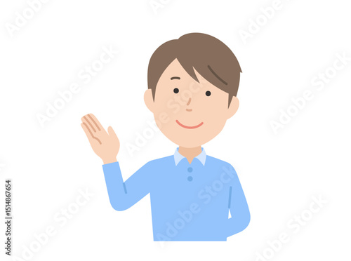 案内,私服男性