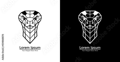Anaconda head logo design with modern geometric style