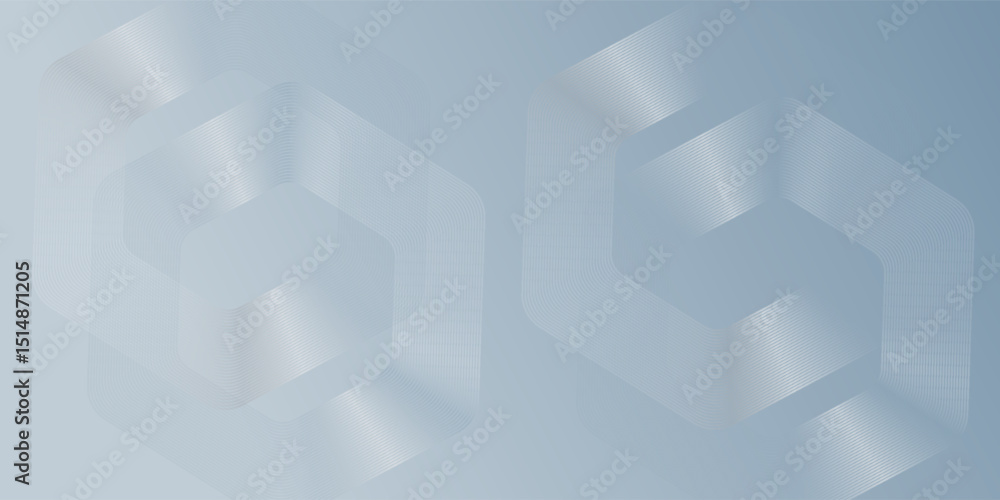 Obraz premium Abstract hexagon lines on gray background. Geometric stripe line art design modern