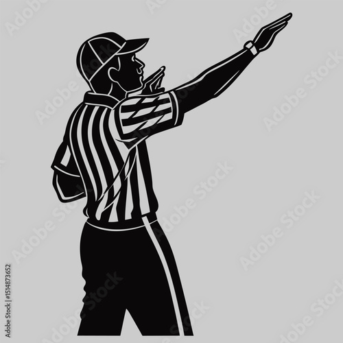 a referee signaling with hands silhouette vector design art and illustration