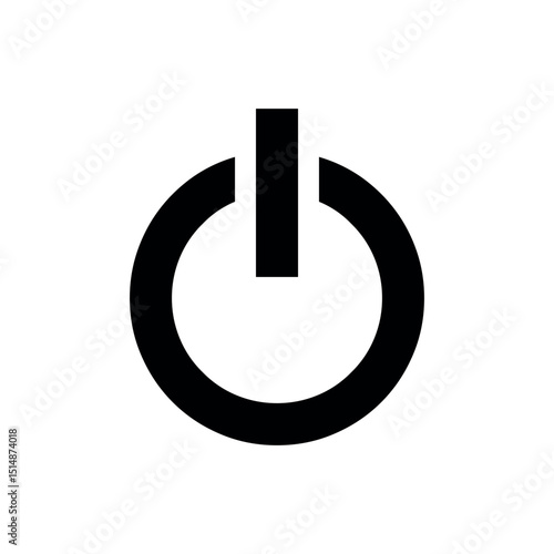 Illustration of power on off symbol icon vector graphic illustration simple design black and white technology element vector