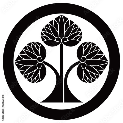 家紋です。丸に右離れ立ち葵と言います。