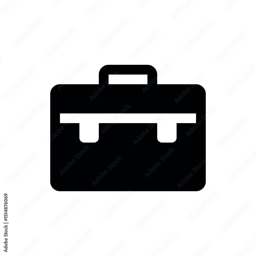 Illustration of black briefcase icon vector illustration for business and finance presentations and graphic design vector Illustration of black briefcase icon vector illustration for business and finance presentations and graphic design vector