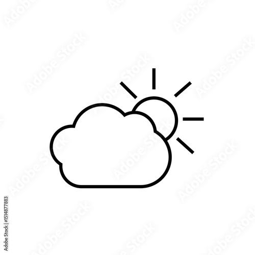 partly cloudy line icon