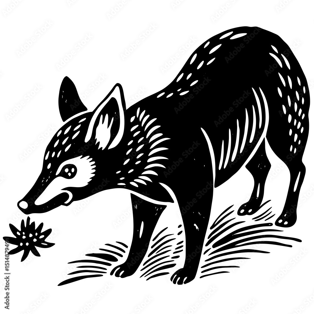 Obraz premium vector illustration of a fox