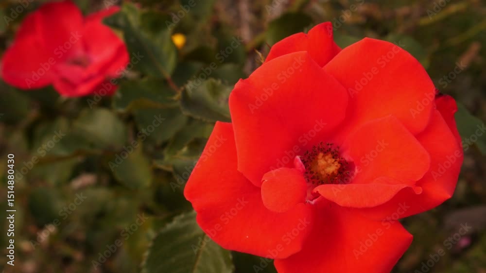 Bright Red Hybrid Rose Blooming in Garden
Bright Red Hybrid Rose Blooming in Garden