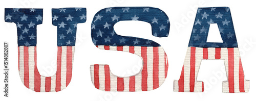 Watercolor illustration of the letters 