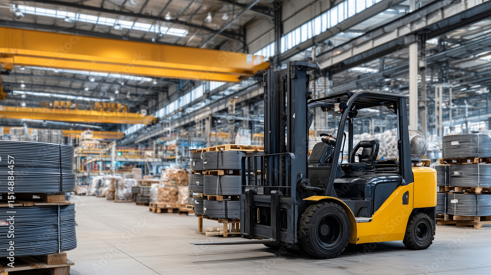 custom made wallpaper toronto digitalSteel coils tightly wrapped and ready for shipment, stacked near forklifts inside a spacious factory warehouse, ambient natural light streaming through high windows, highlighting i