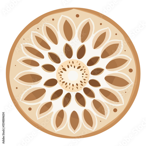 Flat Sliced Lotus Root Vector