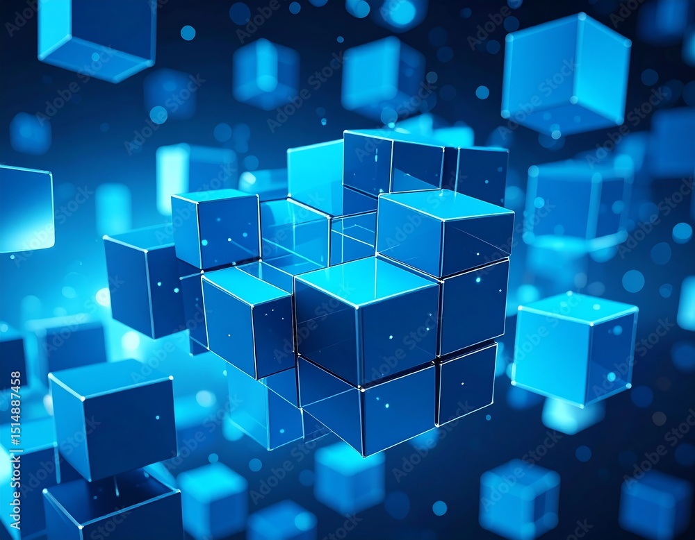 Obraz premium Abstract digital cubes (3)