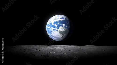 Fototapeta Naklejka Na Ścianę i Meble -  Earth seen from the moon