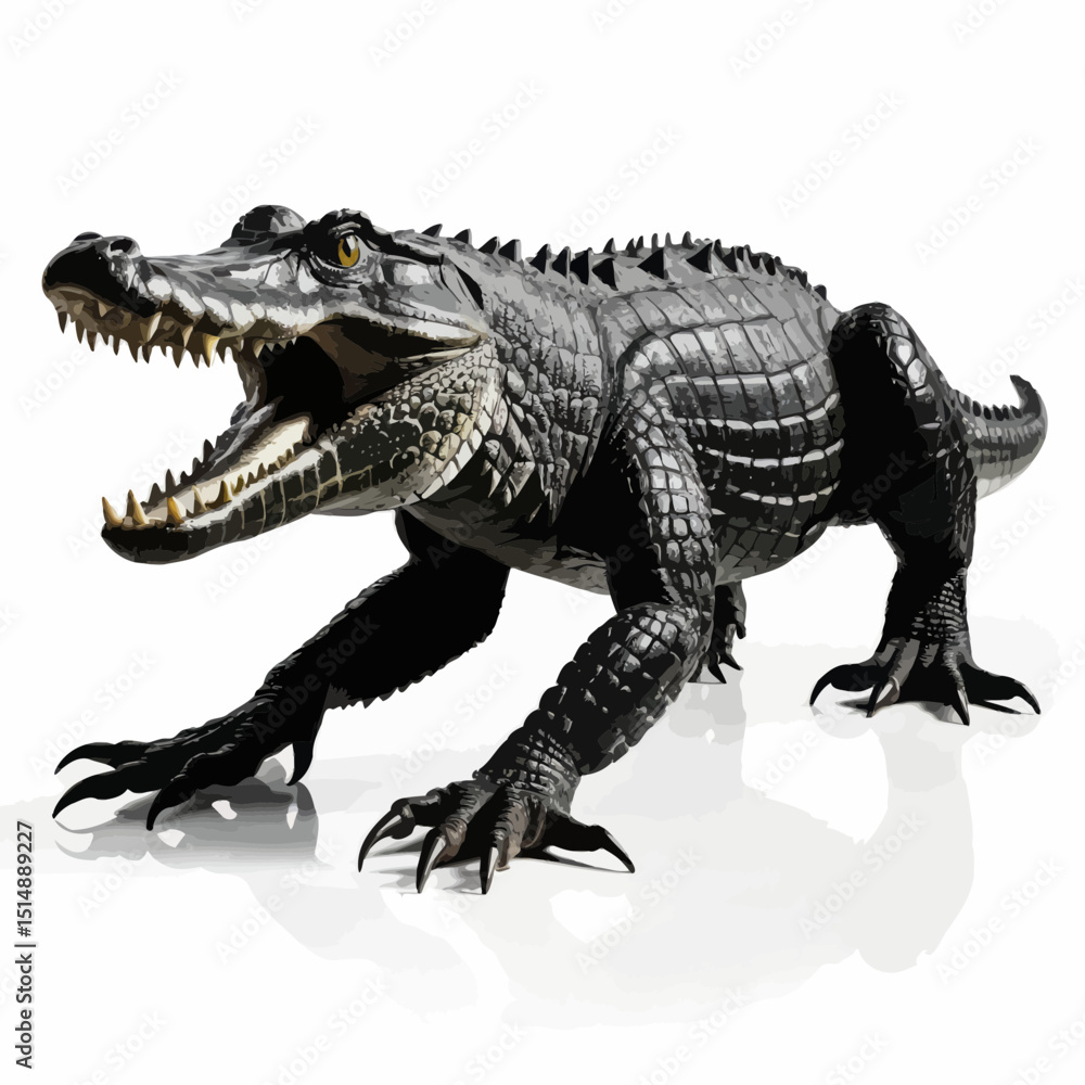 Fototapeta premium Powerful Large Reptile On Plain Background Studio Shot