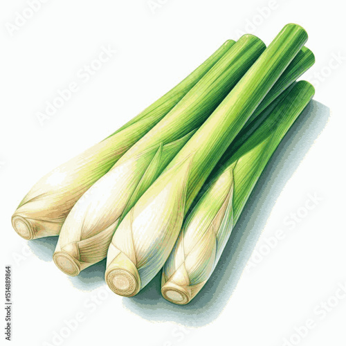 Lemon Grass Light lemon grass isolated watercolor vector illustration svg