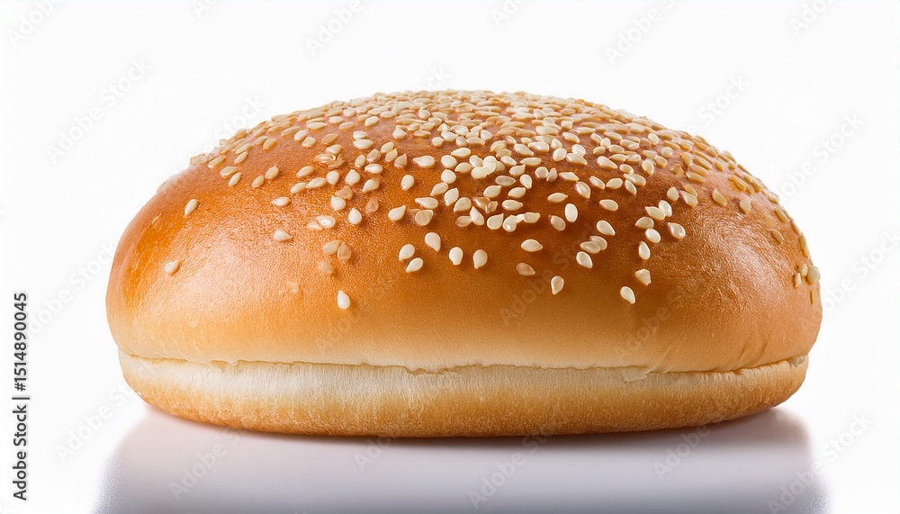 sesame seed hamburger bun isolated on white and white background ai sesame seed hamburger bun isolated on white and white background ai