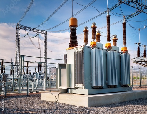 high voltage transformer in contemporary energy facility for efficient power distribution