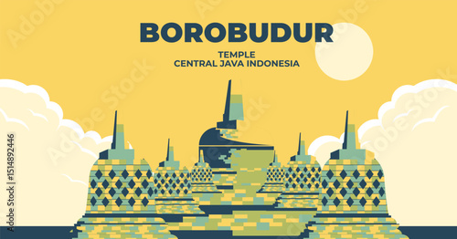 Borobudur travel background