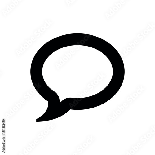 speech bubbles icon, Single Speech Bubble - Outlin, A clean, black outline of a speech bubble, perfect for representing a message, comment, or any form of verbal communication.