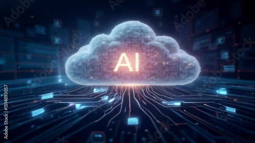 Wallpaper Mural cloud computing technology with AI Torontodigital.ca