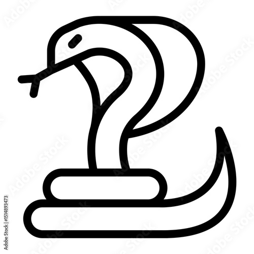 Cobra snake line icon, arabian desert concept. Vector graphics. Desert poisonous snake, wild life sign on white background, style for mobile or design.