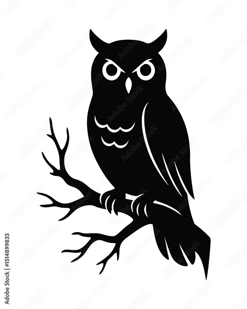 Dynamic Black Owl Graphic Design Vector, and white owl silhouette, ideal for branding, and wildlife-themed digital art. Dynamic Black Owl Graphic Design Vector, and white owl silhouette, ideal for branding, and wildlife-themed digital art.