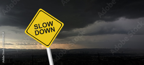 Obraz na plátně slow down sign on white background