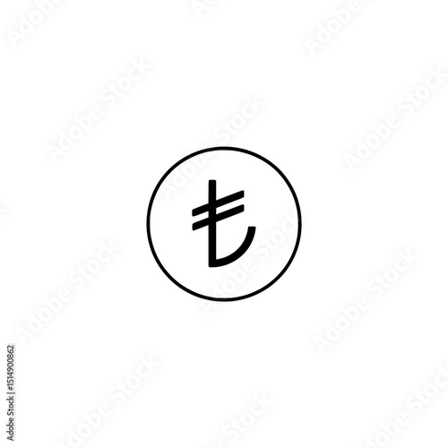 Turkish Lira Symbol in Circle - Currency and Finance Icon
