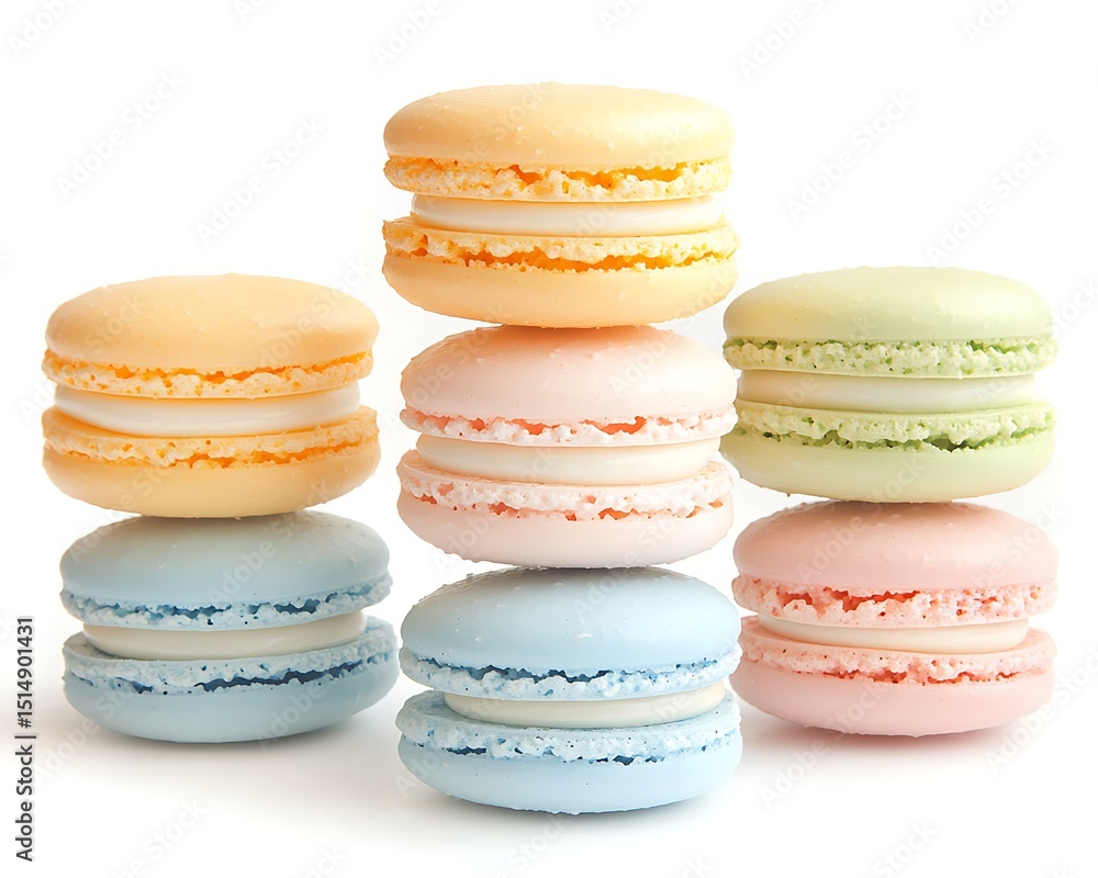 Colorful Macarons Pastry Stack. Colorful Macarons Pastry Stack.