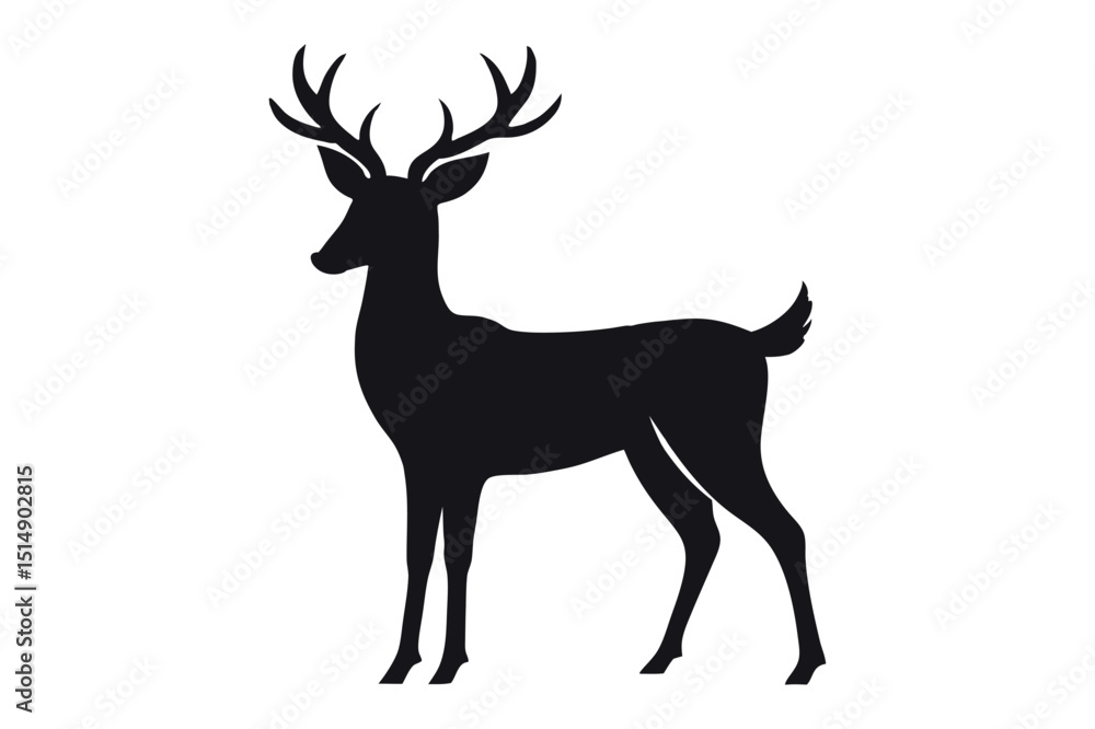 Obraz premium Deer Silhouette Illustration Perfect for Logos Branding and Nature Designs