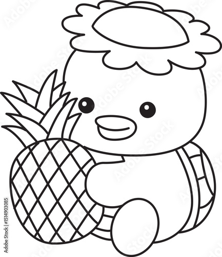 Lineart of Kawaii japanese mythology Kappa sticker cute.
Coloring book of Cute kappa mascot ghost japanese.