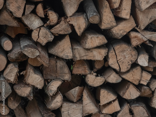 Wallpaper Mural Neatly stacked firewood, perfect for a cozy evening by the fireplace, ready to be burned. Torontodigital.ca