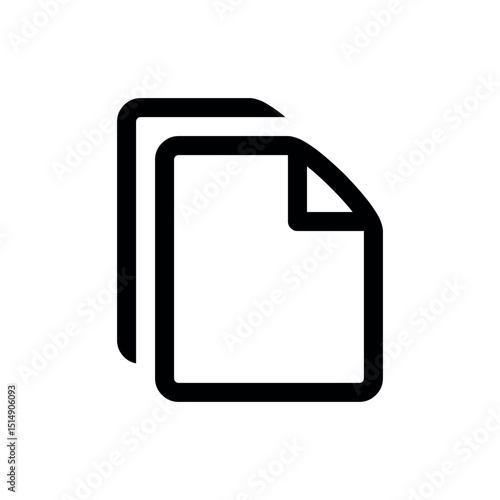Two Files Icon, a black outline icon of two overlapping documents, each with a folded top-right corner. It typically represents multiple files, a collection of documents, or a directory